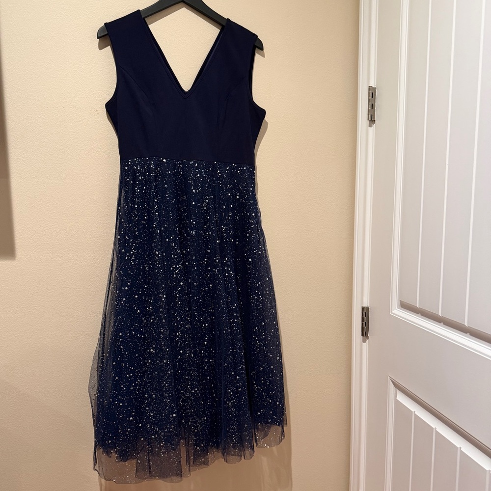 Elegant Navy Blue Sparkle Dress